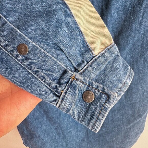 Diesel Industries Medium Wash Denim Snap Button Closure Dress M - Picture 7 of 7